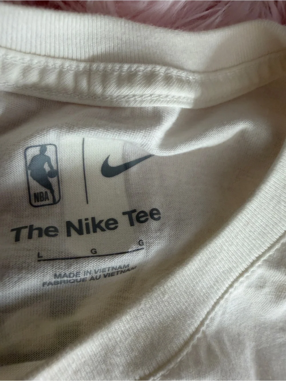 Nike White Crewneck Tee with Subtle Gray Logos